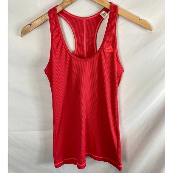 Adidas Bright Pink Ribbed Racerback Athletic Tank Size xs - Picture 1 of 6